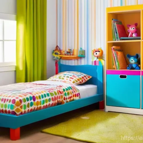 Home 22 안녕자두야 관련 상품 목록 - **A vibrant, heartwarming scene of a child's bedroom featuring a neatly organized shelf dedicated to...
