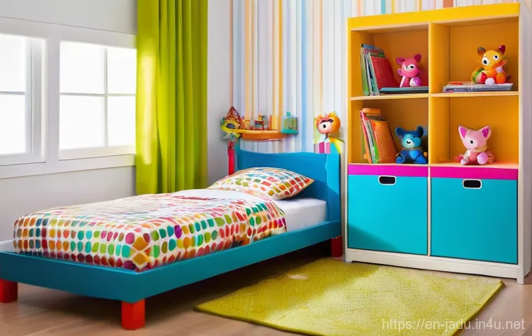 안녕자두야 관련 상품 목록 - **A vibrant, heartwarming scene of a child's bedroom featuring a neatly organized shelf dedicated to...