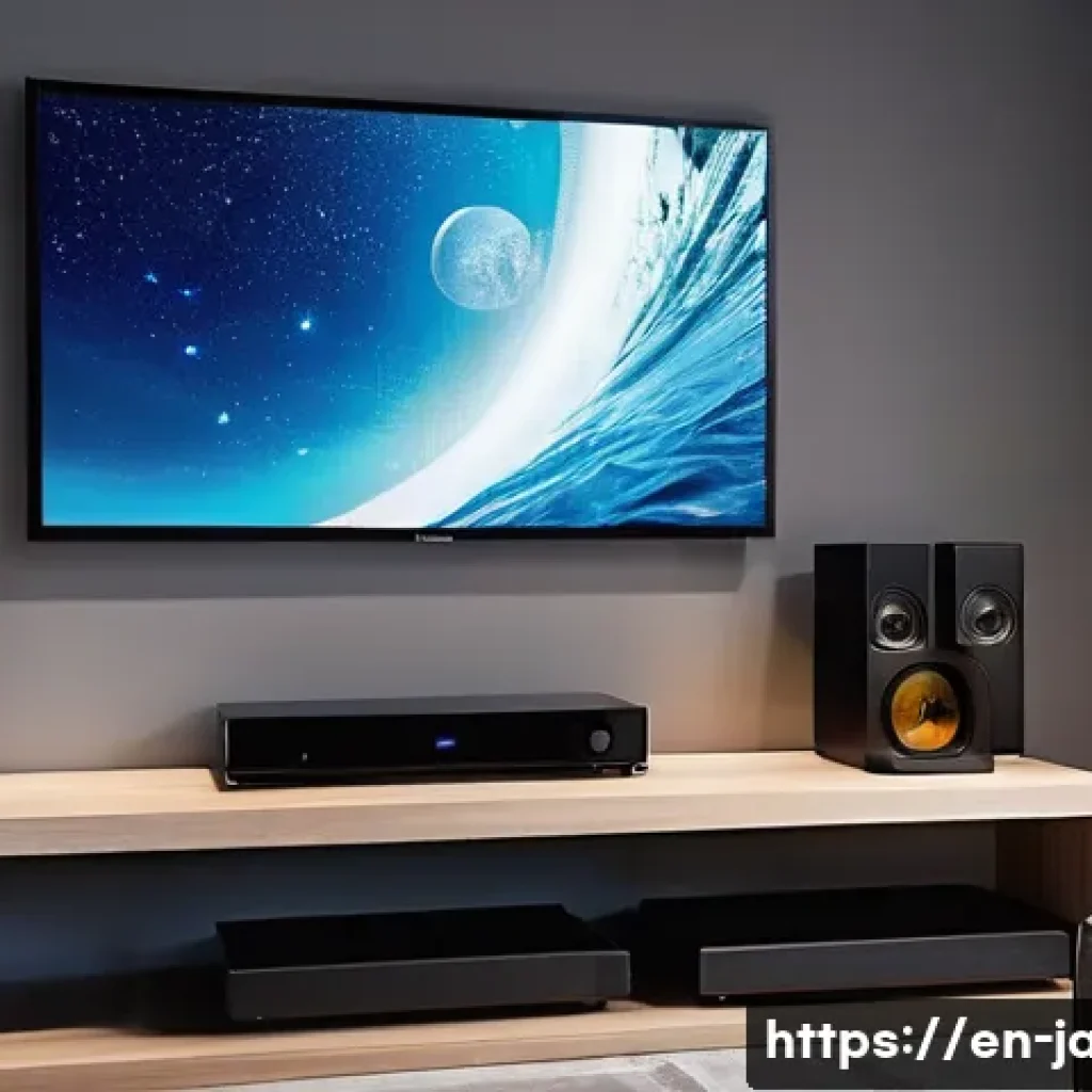 안녕자두야 DVD 및 블루레이 판매처 - A cozy home entertainment setup featuring a sleek modern media shelf filled with authentic Blu-ray a...